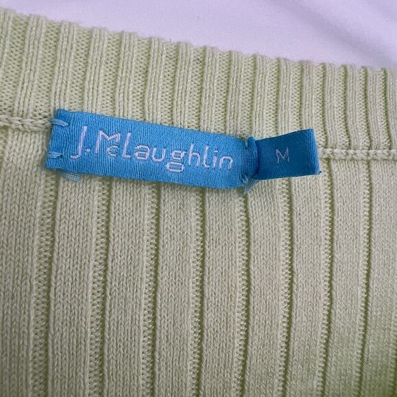 J Mclaughlin Sweater Womens M Green Ribbed Knit Easter Spring‎ Preppy Classic - Picture 5 of 7